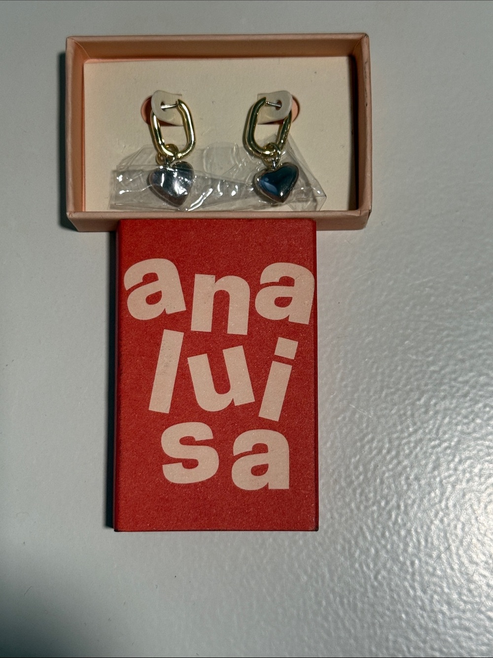 Gold Hoop Earrings with Heart Charm by Analuisa - Ana Luisa Wesley Heart Earring